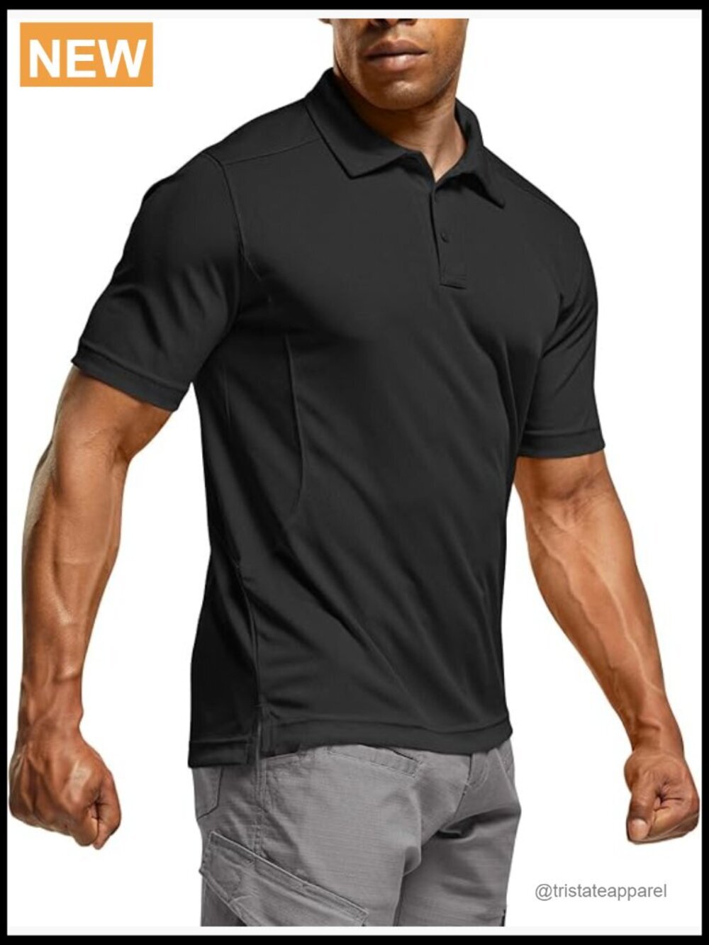 Men's Quick Dry Tactical Polo Shirt UPF 50+ Stretch Performance Golf Top